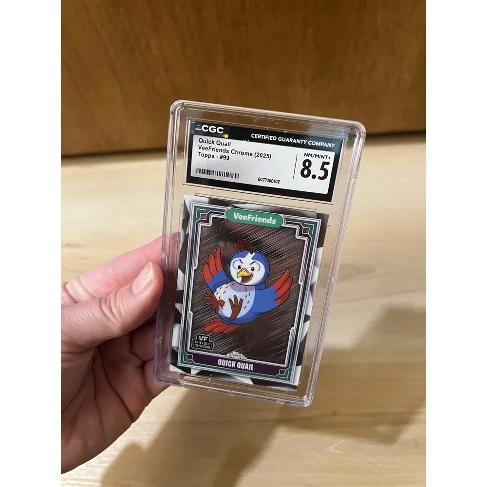 2025 Topps Chrome VeeFriends Quick Quail Refractor CGC 8.5 Graded Slab